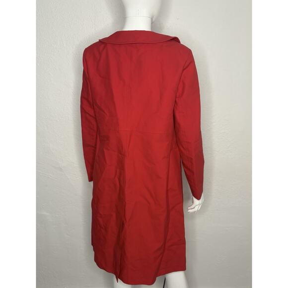 Burberry London Trench Coat Single Button Down Pink Red Women’s Size 8 USA Made - Picture 7 of 8